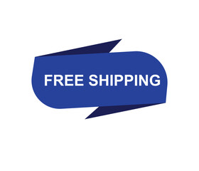 Vector illustration free shipping label. Modern dynamic sales banner