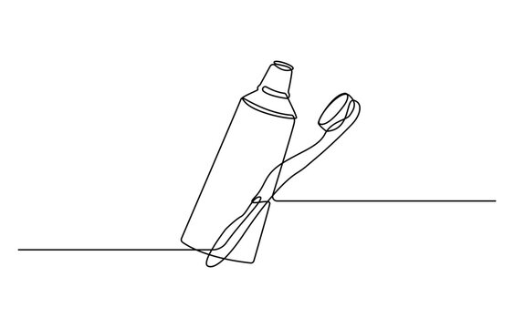 recommend clip art: Continuous one line drawing of toothbrush and toothpaste, one line art toothbrush and toothpaste vector illustration. line art, one continuous line, Continuous line drawing toothbrush with toothpaste