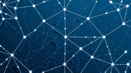Technology Network Background: Interconnected Glowing Nodes for Data and Communication