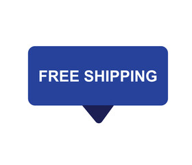 Vector illustration free shipping label. Modern dynamic sales banner