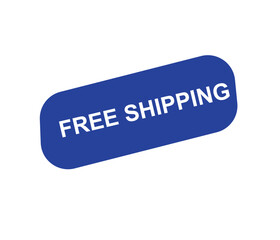 Vector illustration free shipping label. Modern dynamic sales banner