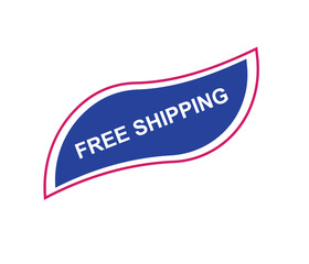 Vector illustration free shipping label. Modern dynamic sales banner