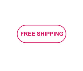 Vector illustration free shipping label. Modern dynamic sales banner