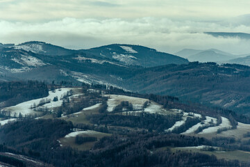 Widok z G&oacute;r Opawskich w kierunku Masywu Śnieżnika - pogranicze polsko-czeskie
