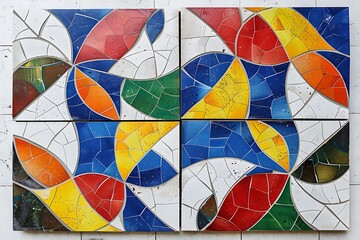 Fototapeta premium tile design with mosaic colorful shapes