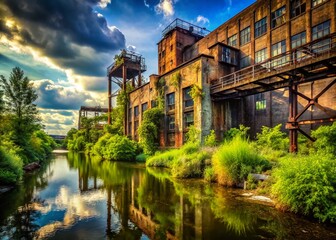 Abandoned Flint River Industrial Ruins: Urban Exploration Photography