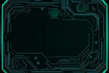 Abstract close-up of a glowing blue digital circuit board, showcasing intricate connections and technological design on a black background.
