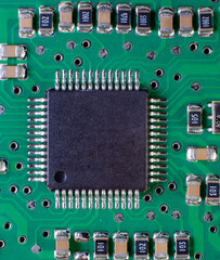Electronic board with various electronic components