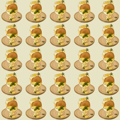 set of funny timbering pattern 