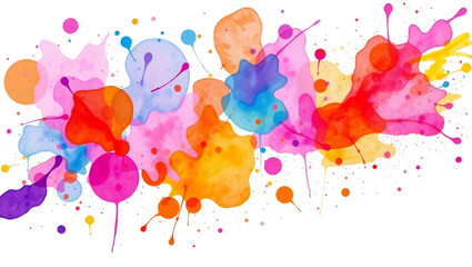 Vibrant paint splatter, Abstract colorful explosion, Dripping rainbow colors, Dynamic fluid art, White canvas background, Chaotic paint splatters, Multicolored ink drops, Expressive abstract painting,