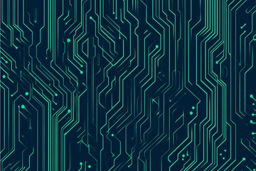 Abstract close-up of a glowing blue digital circuit board, showcasing intricate connections and technological design on a black background.
