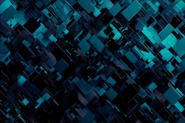 Abstract close-up of a glowing blue digital circuit board, showcasing intricate connections and technological design on a black background.
