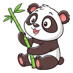 A cute panda illustration with a playful and adorable design, perfect for fun and friendly projects.