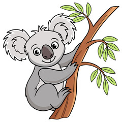 Simple and cute koala illustration with a minimalist design, perfect for playful and friendly projects
