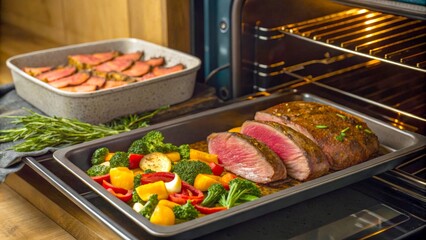 grilled meat with vegetables