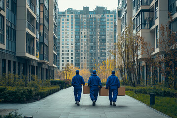 Obraz premium Urban Delivery Workers in Action