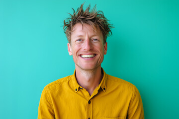 Fototapeta premium Smiling Man Against Bright Background