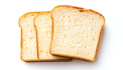 Fresh homebaked artisan sourdough bread. Slices of bread isolated on white background, design element