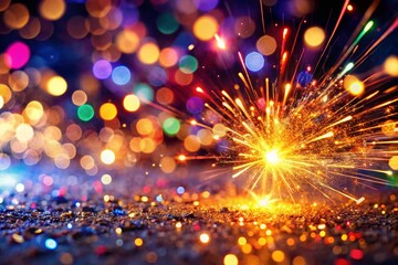 Fototapeta premium Abstract Glittering Sparks: Magical Light Effect Background