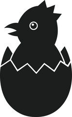 Easter Chick Hatching from Egg Vector Illustration