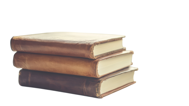 A Beautifully Stacked Collection of Leather Bound Journals Perfect for Artistic Inspiration and Note-Taking.