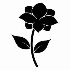 Obraz premium Flower Reverie black silhouette vector