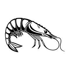 Shrimp Vector Style silhouette Art Design