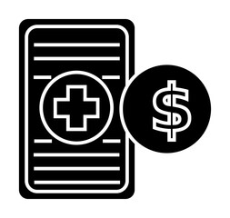 Fototapeta premium cost icon. Healthcare and medical icon. solid icon style 