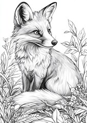 Cute Foxes Coloring Pages