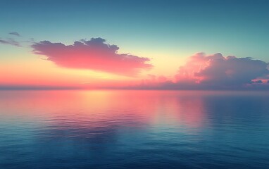 Fototapeta premium Serene sunset over calm ocean. (1)