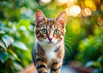 Obraz premium Adorable Kitten Playing, Cute Cat Behavior Stock Photo