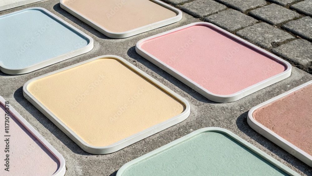 Aufkleber A row of square tiles with different colors