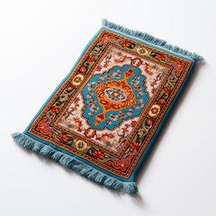 Teal and Orange Oriental Rug Persian Carpet Decorative Mat Home Decor  Fringed Textile