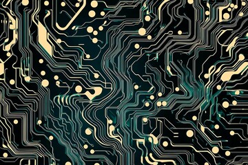 Abstract close-up of a glowing blue digital circuit board, showcasing intricate connections and technological design on a black background.
