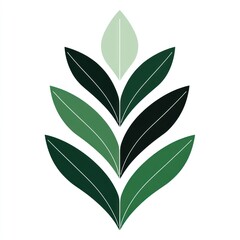 Naklejka premium Stylized Green Leaf Design Abstract Nature Artwork