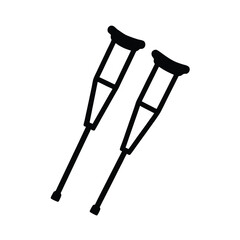 crutches isolated on white background