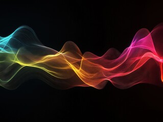 Obraz premium Dynamic digital abstract background with bioluminescent colors graphic design vibrant waves modern environment aesthetic viewpoint