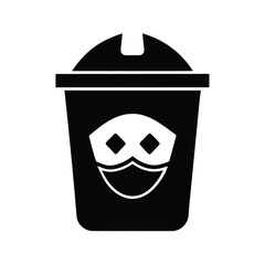 black trash can icon