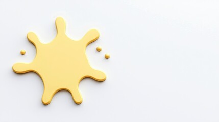 Obraz premium A vibrant yellow paint splash on a light background, conveying creativity and artistic expression.