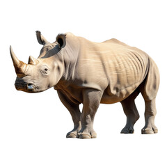 Fototapeta premium powerful rhinoceros isolated on white transparent background