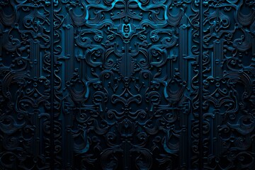 Abstract close-up of a glowing blue digital circuit board, showcasing intricate connections and technological design on a black background.
