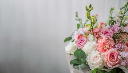 白背景の背景と美しいブーケの背景素材8