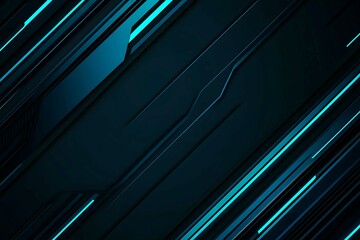 Obraz premium Abstract close-up of a glowing blue digital circuit board, showcasing intricate connections and technological design on a black background. 