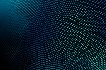 Abstract close-up of a glowing blue digital circuit board, showcasing intricate connections and technological design on a black background.
