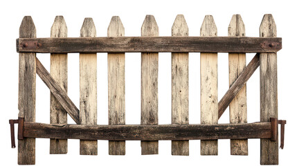 Fototapeta premium Rustic Wooden Gate with Weathered Texture