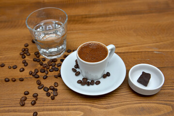 Traditional Turkish Coffee Served in an Elegant Cup