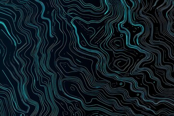 Fototapeta premium Abstract close-up of a glowing blue digital circuit board, showcasing intricate connections and technological design on a black background. 