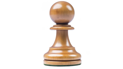 Wooden Chess Pawn Piece on White Background