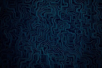 Fototapeta premium Abstract close-up of a glowing blue digital circuit board, showcasing intricate connections and technological design on a black background. 