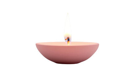 Elegant Pink Candle with Flame